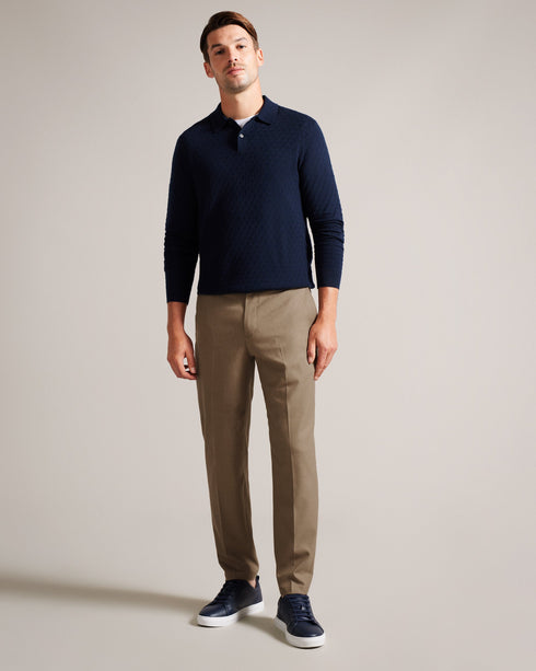 QUANTEM-Trousers-Tapered Fit Flannel Trouser- Ted Baker Romania